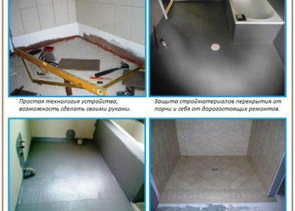 Planchers autonivelants dans la salle de bain