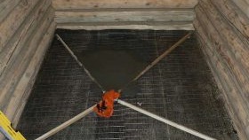 Chape en béton inclinée