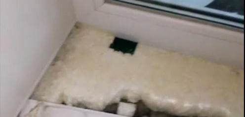 Démontage du rebord de la fenêtre