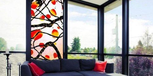 Vitraux sur fenêtres en plastique