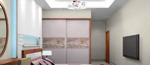 Plafond en plaques de plâtre avec éclairage