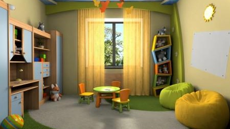 Conception de plafond en plaques de plâtre dans la pépinière