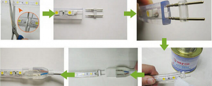 Schéma de câblage pour 220 bandes LED