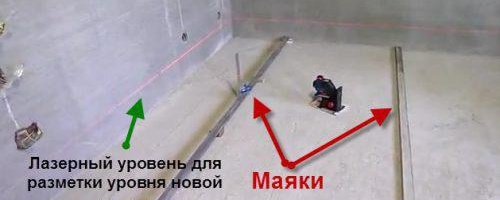 Balises pour chape ciment