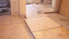 Nivellement de sol avec contreplaqué