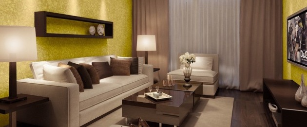 papier peint salon motif