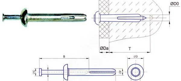 goujon-clou en métal