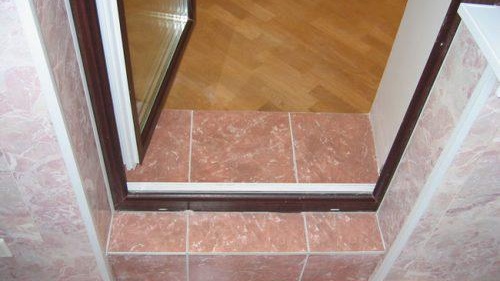 seuil de carrelage au balcon