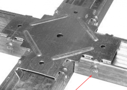 raccordement au plafond en crabe