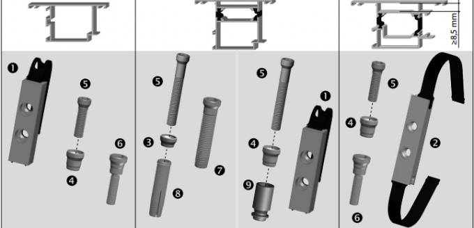 fixer les charnières de porte en aluminium