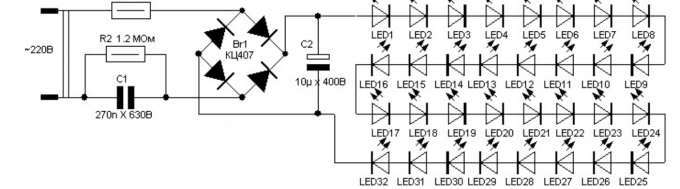 Schéma de la lampe LED