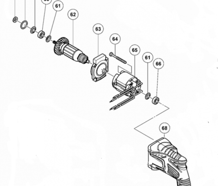 Schéma de montage du stator et du rotor