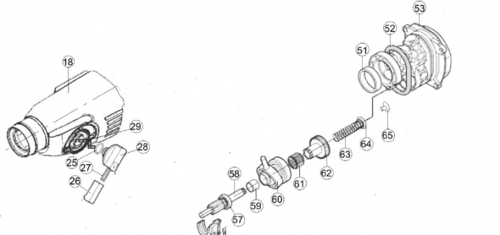 Le commutateur des modes du perforateur Interskol P-26/800ER