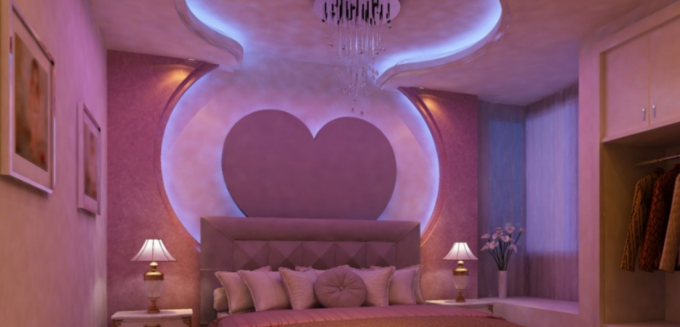 Roulement romantique sur le mur