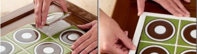 NOUS DÉCORONS LES MEUBLES DE CUISINE AVEC DES CARREAUX DE CÉRAMIQUE