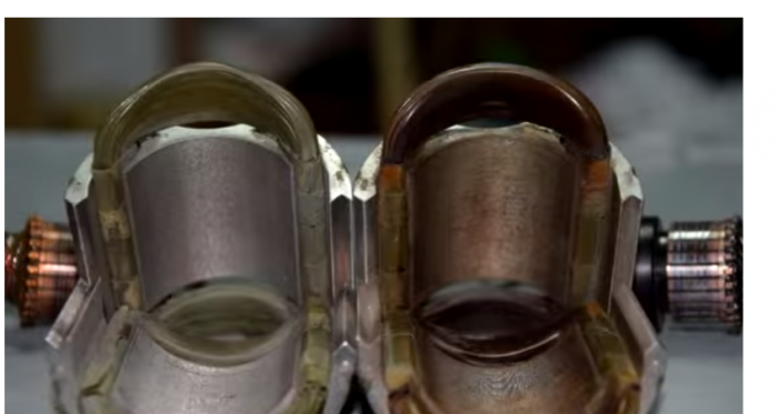 Enroulement de stator brûlé