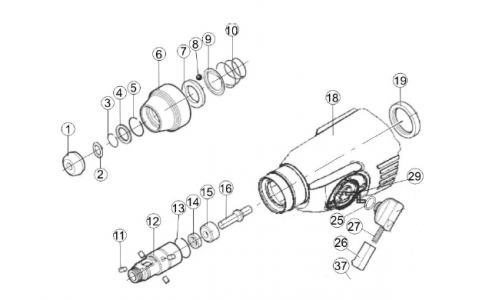 Détails du mandrin sans clé et du récepteur d'outil du perforateur Interskol P-26/800ER