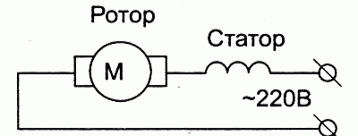 Un schéma de connexion de moteur à collecteur simple