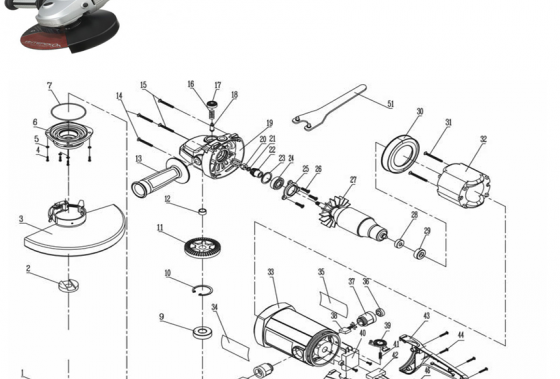 Le schéma du broyeur Interskol