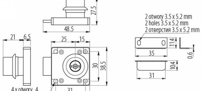 schéma d'installation d'une serrure de meuble