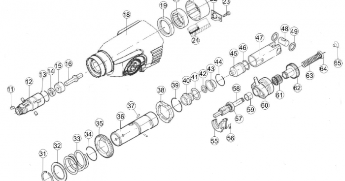 Détails du bloc d'impact du perforateur Interskol P-26/800ER