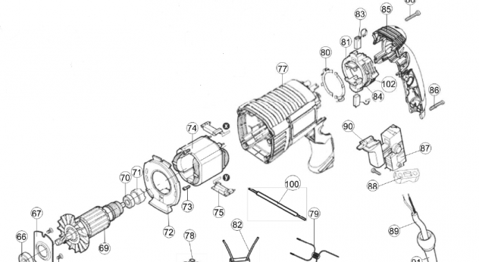 Le circuit électrique du perforateur Interskol P-26 / 800ER
