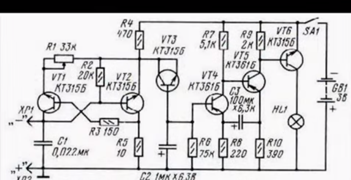 Schéma de la sonde de court-circuit des spires
