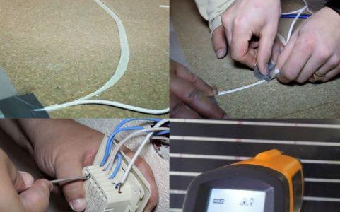 connexion du thermostat du sol à isolation thermique infrarouge