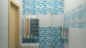 Emplacement de la salle de bain classique sur 2 mètres carrés. m