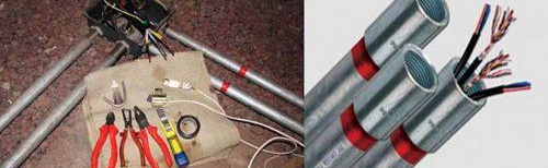 câblage ouvert dans le grenier