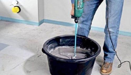 Préparation du mélange adhésif