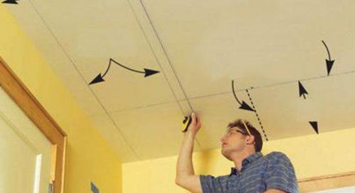 marquages ​​au plafond en plaques de plâtre