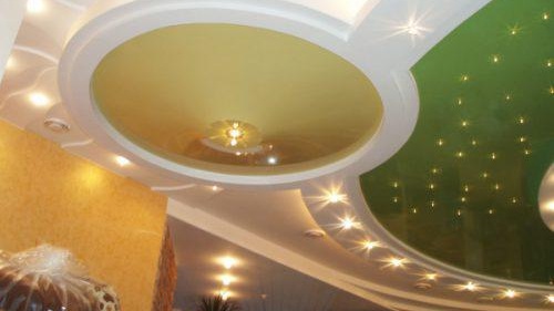 Plaque de plâtre et natyagnoi potolok