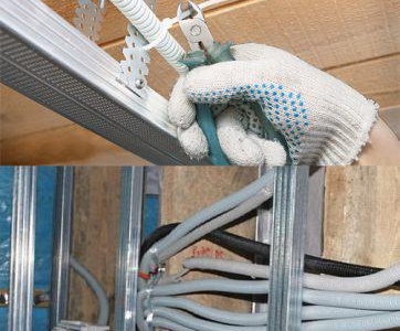 câblage plafond suspendu