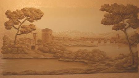 Panneau de plâtre décoratif photo paysage du château