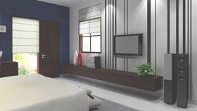 Intérieur rayé et papier peint, photo