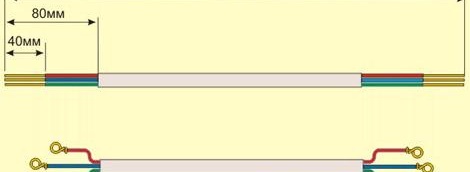Photo de dénudage et de connexion des fils