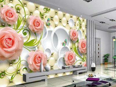 fleurs 3d sur le mur