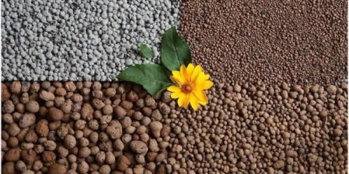 Différentes fractions d'argile expansée