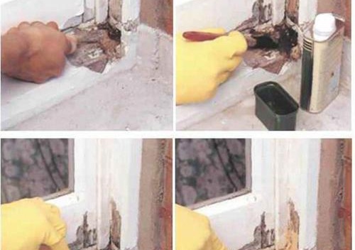 Restauration de cadres de fenêtres en bois