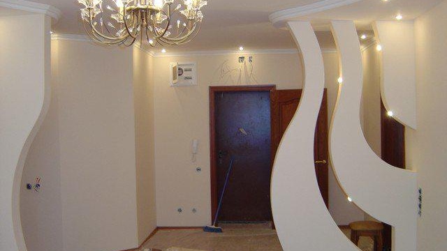 Cloison en plaques de plâtre dans le salon