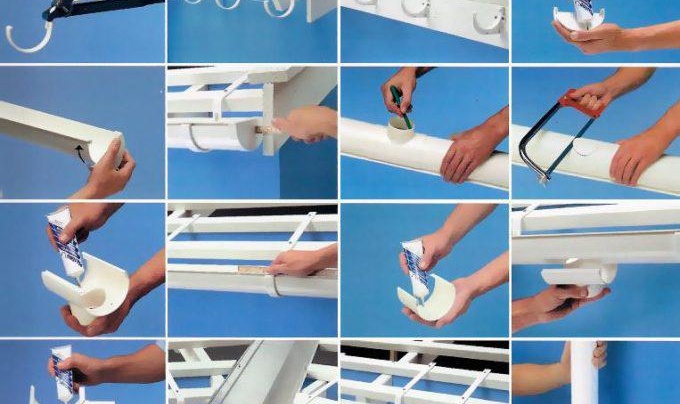 Pose de gouttières en plastique